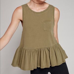 Free People Ruffled Peplum Tank